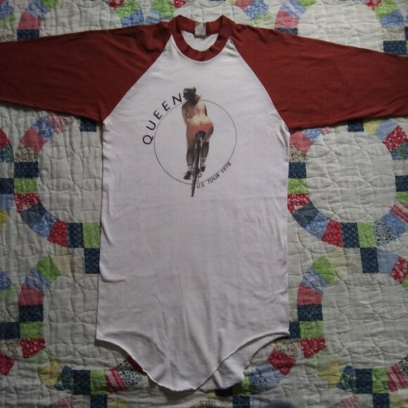 Original Vintage Queen Band 1978 U.S. Tour Fat Bottomed Girls Large T-shirt - Picture 1 of 8
